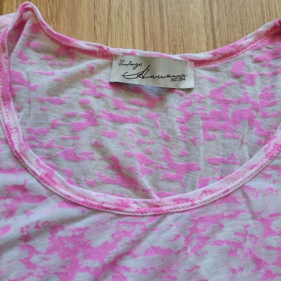 Vintage Havana Shirt Womens Size Medium Pink And White Burnout High Low Top - Picture 4 of 7